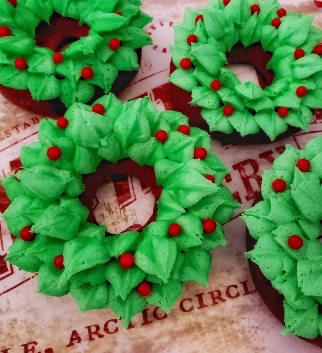 Christmas Wreath Donuts