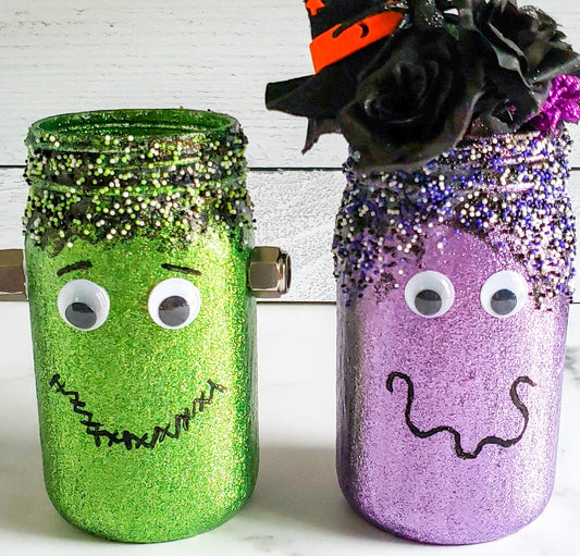Halloween Mason Jar Characters