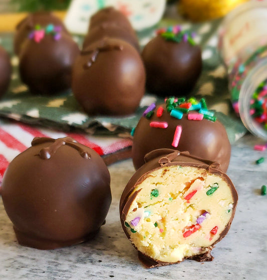 "Jingle Bell" Cake Batter Truffles