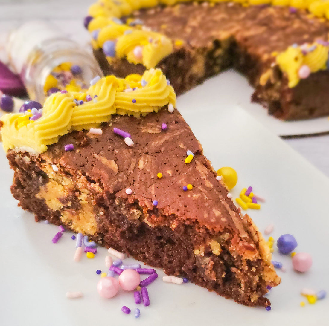 Tangled Brownie-Blondie Cake